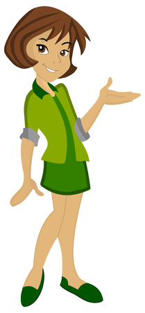 a teenage girl with beautiful clothes posingのイラスト素材