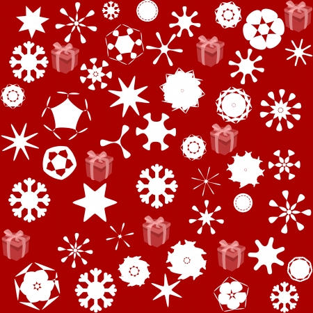 pattern for wrapping paper and filled with stars and snowのイラスト素材