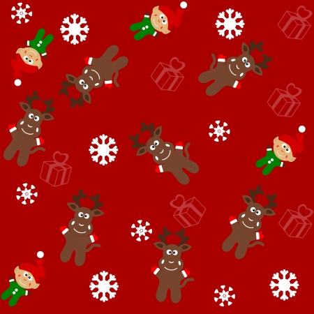 pattern for wrapping paper and filled with leprechaun and deerのイラスト素材