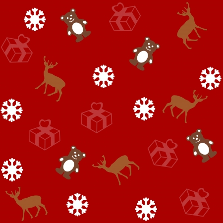 pattern for wrapping paper and filled with plush and deerのイラスト素材