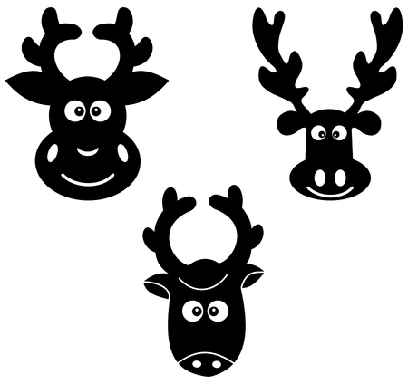 some face funny deer shadowのイラスト素材