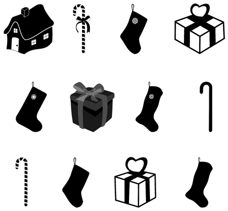 a series of drawings for christmas in shadowのイラスト素材