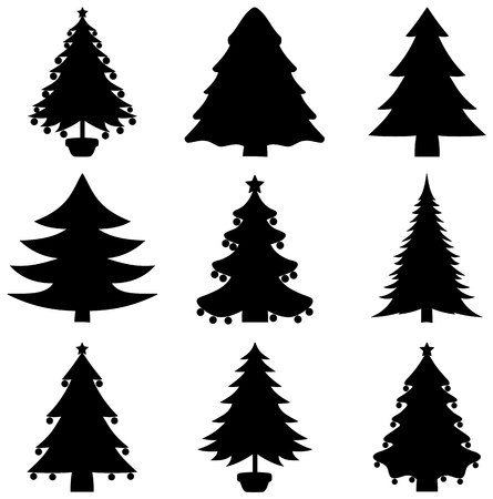 a series of decorative fir shadowのイラスト素材