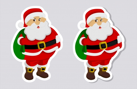 a sticker santa claus with and without shadowのイラスト素材