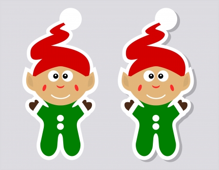 a sticker happy leprechaun with and without shadowのイラスト素材