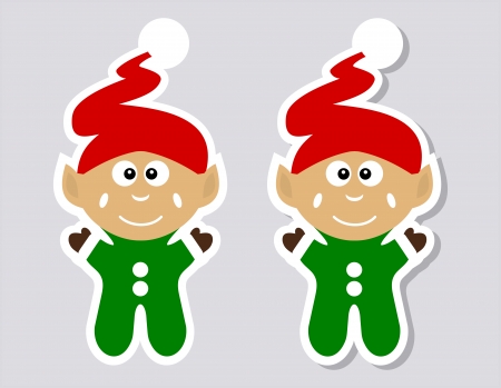 a sticker happy leprechaun with and without shadowのイラスト素材
