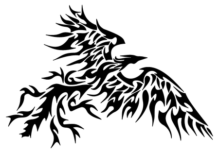 tattoo tribal phoenixのイラスト素材