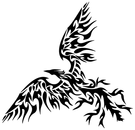 tattoo tribal phoenixのイラスト素材