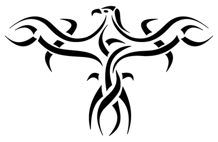 tattoo of an eagle egyptian hieroglyphのイラスト素材