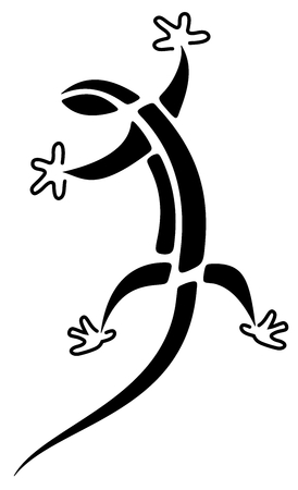 tribal tattoo of a lizardのイラスト素材