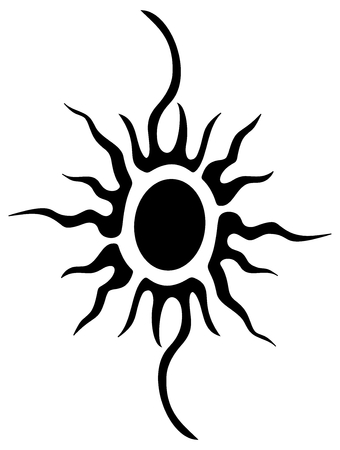 tattoo of a tribal sunのイラスト素材