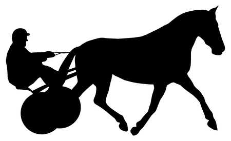 a jockey on his horse during a horse raceのイラスト素材