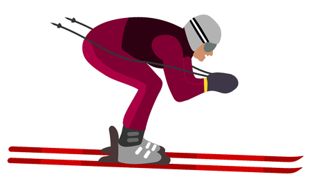 skier aerodynamic positionのイラスト素材