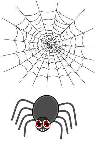 a spider with a webのイラスト素材