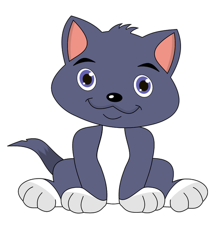 a cute kitten sittingのイラスト素材