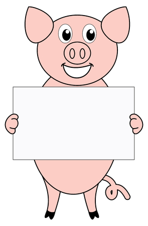 a pig with a placardのイラスト素材