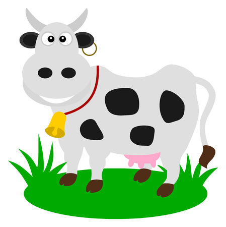 a dairy cow in a pastureのイラスト素材