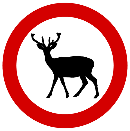 a deer in a traffic signのイラスト素材