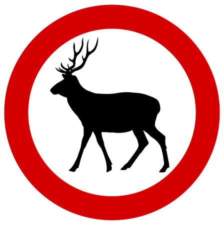 a deer in a traffic signのイラスト素材