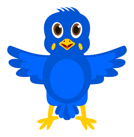 a blue exotic birdのイラスト素材