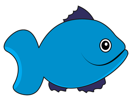 a blue fishのイラスト素材