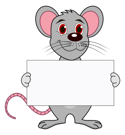 a mouse with a placardのイラスト素材