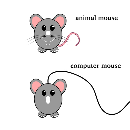 a wired mouse and mini mouseのイラスト素材