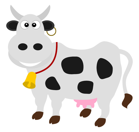 a dairy cow standingのイラスト素材