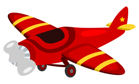 a red propeller planeのイラスト素材
