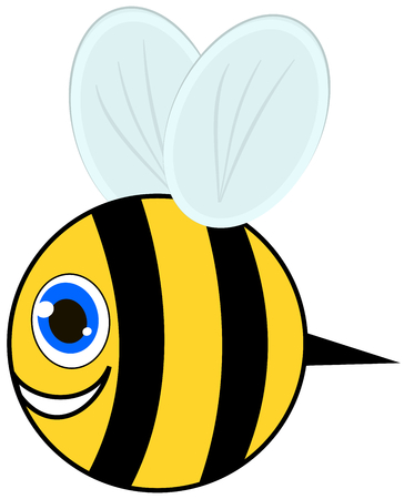 smiling bee and profileのイラスト素材