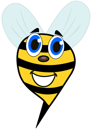 bee smiling faceのイラスト素材