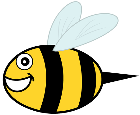 smiling bee and profileのイラスト素材