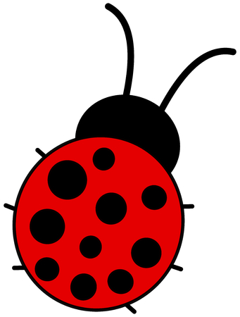 a ladybug back viewのイラスト素材