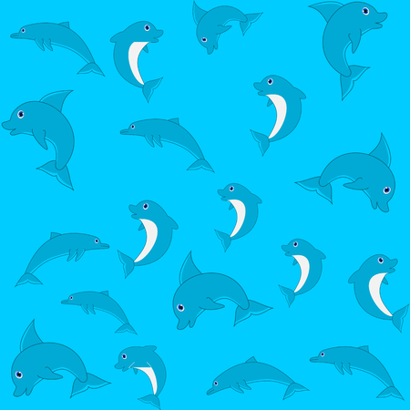 pattern for wrapping paper and filled with dolphinのイラスト素材