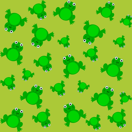 pattern for wrapping paper and filled with frogのイラスト素材