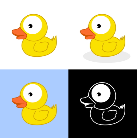 several ducklings bathのイラスト素材