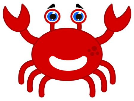 a happy red crabのイラスト素材