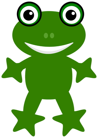 a happy green frogのイラスト素材