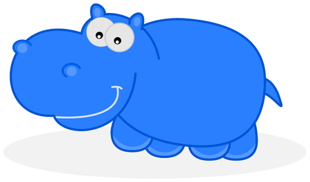 a blue hippoのイラスト素材