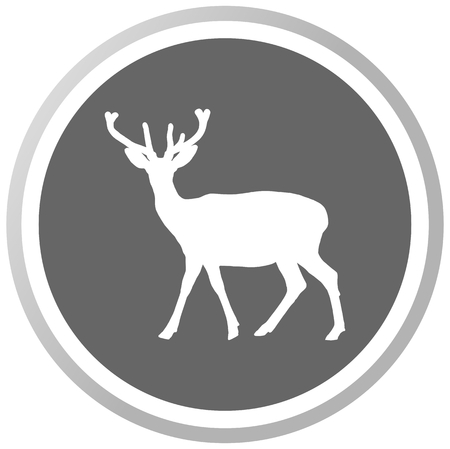 a deer in a grey Panelのイラスト素材