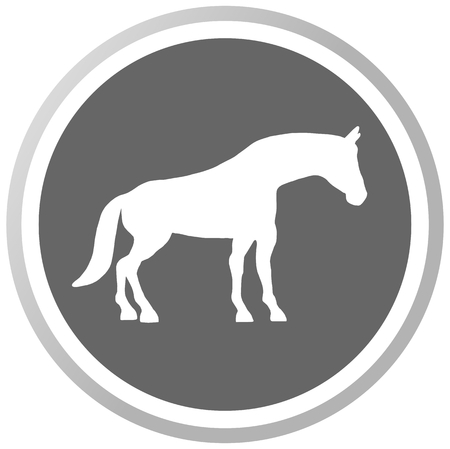 a horse in a grey Panelのイラスト素材