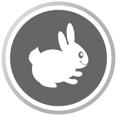 a rabbit in a grey Panelのイラスト素材