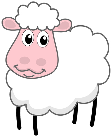 a white sheep smilingのイラスト素材