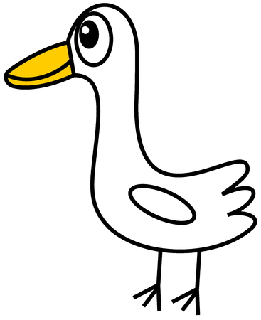 a simple white duckのイラスト素材
