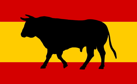 a spanish flag with bullのイラスト素材