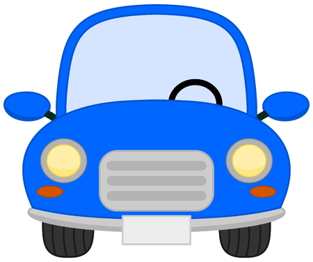 a single blue carのイラスト素材