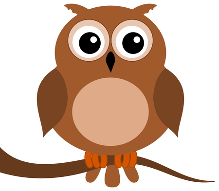 owl on branchのイラスト素材