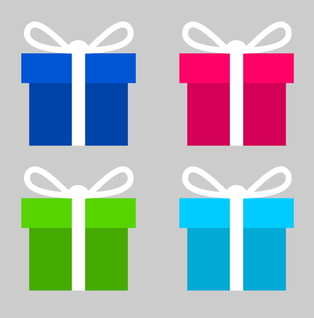 gifts in 4 colorsのイラスト素材