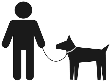 Man walking his dogのイラスト素材
