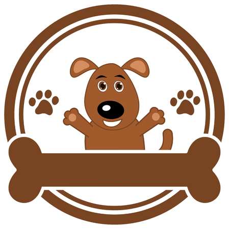 head of dog with a boneのイラスト素材